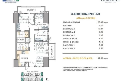 3 Bedroom Condo for sale in Kapitolyo, Metro Manila near MRT-3 Boni