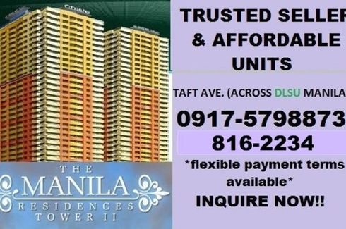 1 Bedroom Condo for sale in The Manila Residences Tower I, Malate, Metro Manila near LRT-1 Vito Cruz