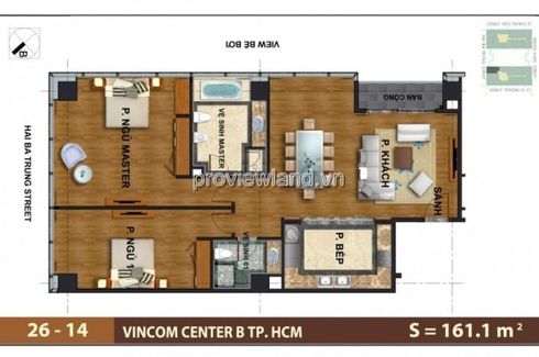 Cho thuê căn hộ 3 phòng ngủ tại Vincom Center, Bến Nghé, Quận 1, Hồ Chí Minh