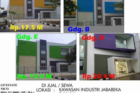 Gudang dan pabrik dijual dengan  di Aren Jaya, Jawa Barat
