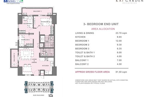 3 Bedroom Condo for sale in Kai Garden Residences, Malamig, Metro Manila near MRT-3 Boni