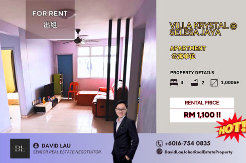 3 Bedroom Apartment for rent in Bandar Selesa Jaya, Johor