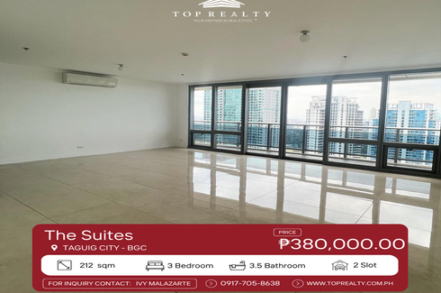 3 Bedroom Condo for rent in The Suites at One Bonifacio High Street, Pinagsama, Metro Manila