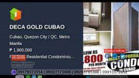 1 Bedroom Condo for sale in Socorro, Metro Manila near LRT-2 Araneta Center-Cubao