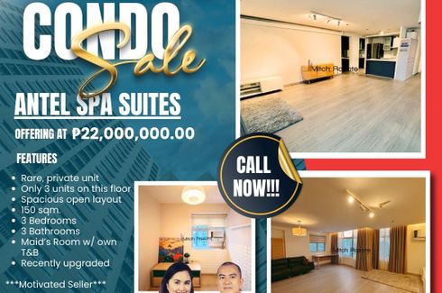 3 Bedroom Condo for sale in Antel Spa Suites, Poblacion, Metro Manila