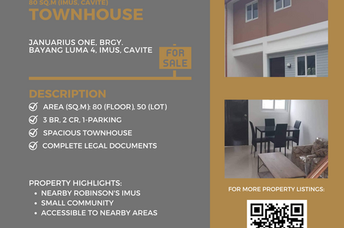 3 Bedroom Townhouse for sale in Bayan Luma IV, Cavite