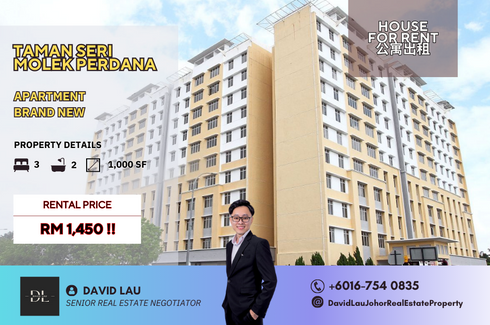 3 Bedroom Apartment for rent in Taman Molek, Johor