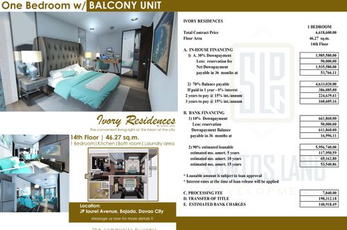 1 Bedroom Condo for sale in Buhangin, Davao del Sur