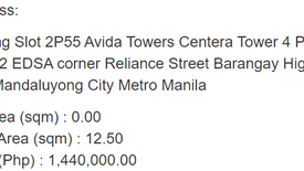 Land for sale in Avida Towers Centera, Highway Hills, Metro Manila near MRT-3 Shaw Boulevard