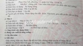 Cần bán Đất nền  tại Phường 12, Quận Gò Vấp, Hồ Chí Minh