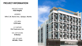 Condo for sale in Vista Heights, Quiapo, Metro Manila near LRT-2 Legarda