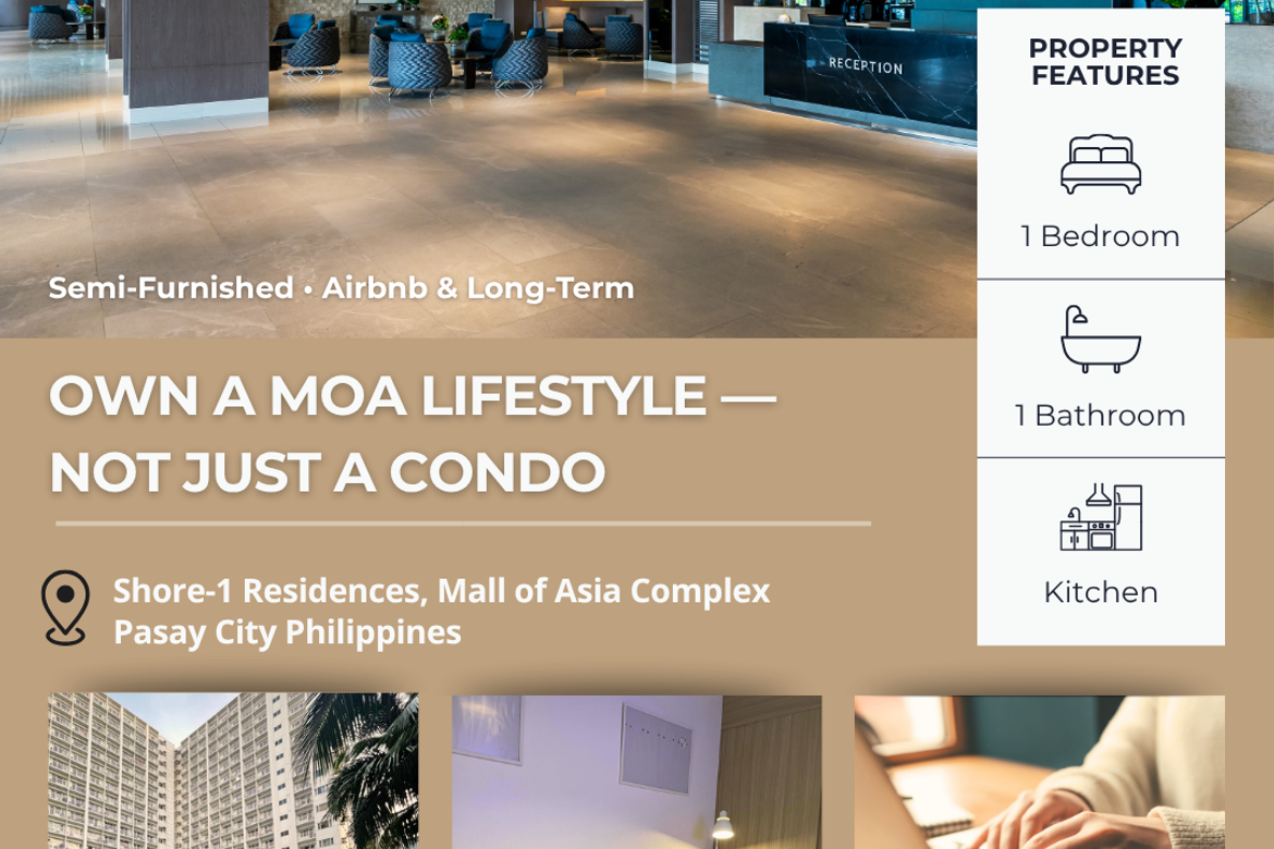 RUSH For Sale: Furnished Condo Unit at Shore Residences, Mall of Asia Pasay – Ready for Airbnb or Long-Term Rental! 🌇