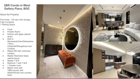 2 Bedroom Condo for rent in West Gallery Place, BGC, Metro Manila