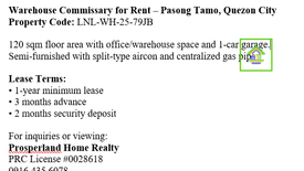 Warehouse / Factory for rent in Pasong Tamo, Metro Manila
