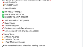 Warehouse / Factory for rent in Pamplona Dos, Metro Manila