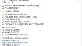 Warehouse / Factory for rent in San Isidro, Metro Manila