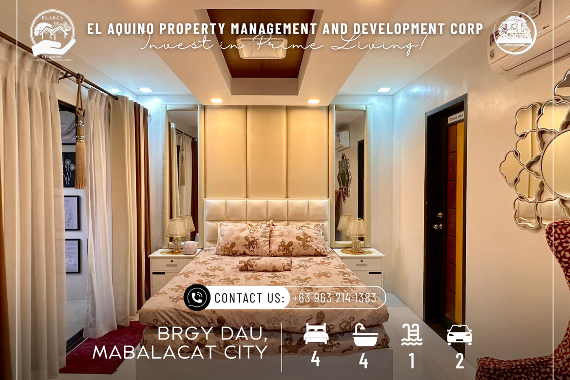 4-Bedroom, 4 Bathroom 2-Storey House with Swimming Pool for Rent or Sale – Dau, Mabalacat City, Pampanga