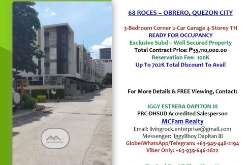 3 Bedroom Townhouse for sale in Obrero, Metro Manila