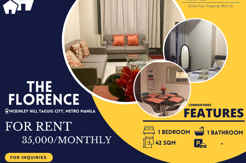 1 Bedroom Condo for rent in The Florence Residence, Bagong Tanyag, Metro Manila