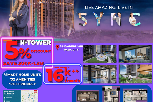 2 Bedroom Condo for sale in SYNC, Bagong Ilog, Metro Manila
