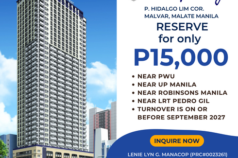 Condo for sale in Malate, Metro Manila near LRT-1 Pedro Gil