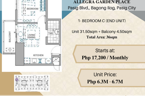 1 Bedroom Condo for sale in Bagong Ilog, Metro Manila