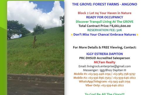Land for sale in Forest Farms, The Grove, Mahabang Parang, Rizal