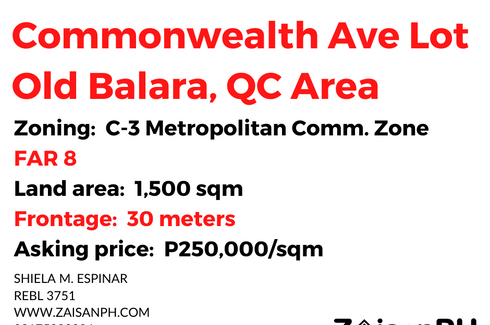 Land for sale in Matandang Balara, Metro Manila