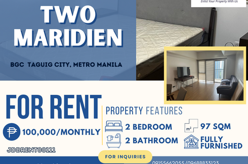2 Bedroom Condo for rent in Two Maridien, Pinagsama, Metro Manila