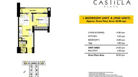 1 Bedroom Condo for sale in One Castilla Place, Pasong Tamo, Metro Manila