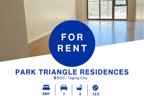 3 Bedroom Condo for rent in Park Triangle Residences, Pinagsama, Metro Manila