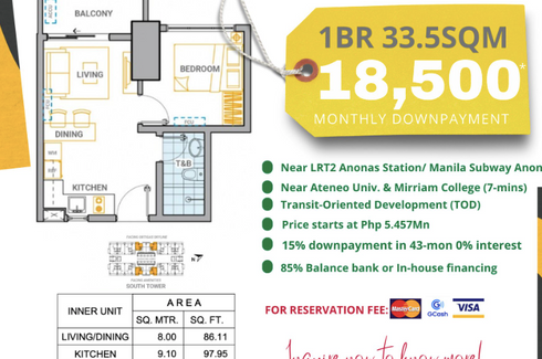 1 Bedroom Condo for sale in The Oriana, Marilag, Metro Manila near LRT-2 Anonas