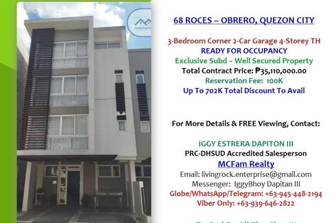 3 Bedroom Townhouse for sale in Obrero, Metro Manila
