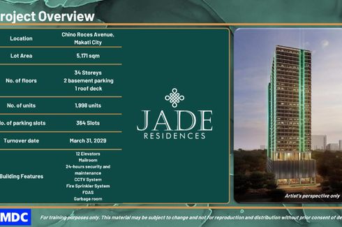 1 Bedroom Condo for sale in Jade Residences, Bangkal, Metro Manila near MRT-3 Magallanes