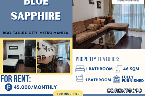 1 Bedroom Condo for rent in BLUE SAPPHIRE RESIDENCES, Pinagsama, Metro Manila